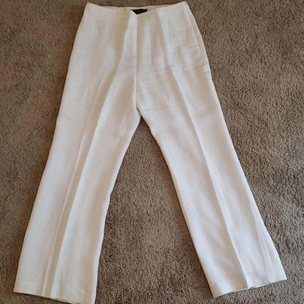 White linen pants
